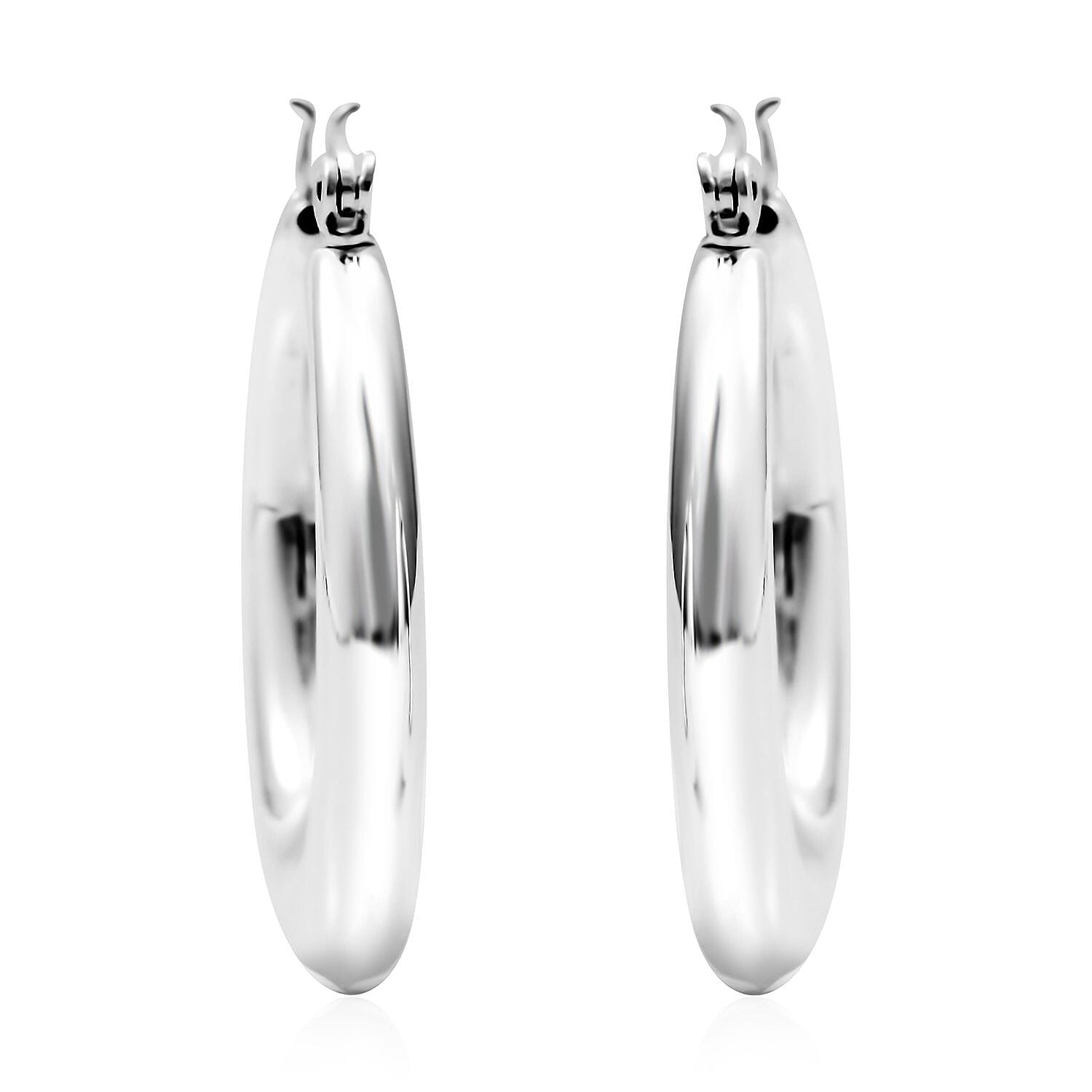 New Arrival Bangkok Closeout - Sterling Silver Hoop Earrings (With Clasp), Silver Wt. 6.41 Gms