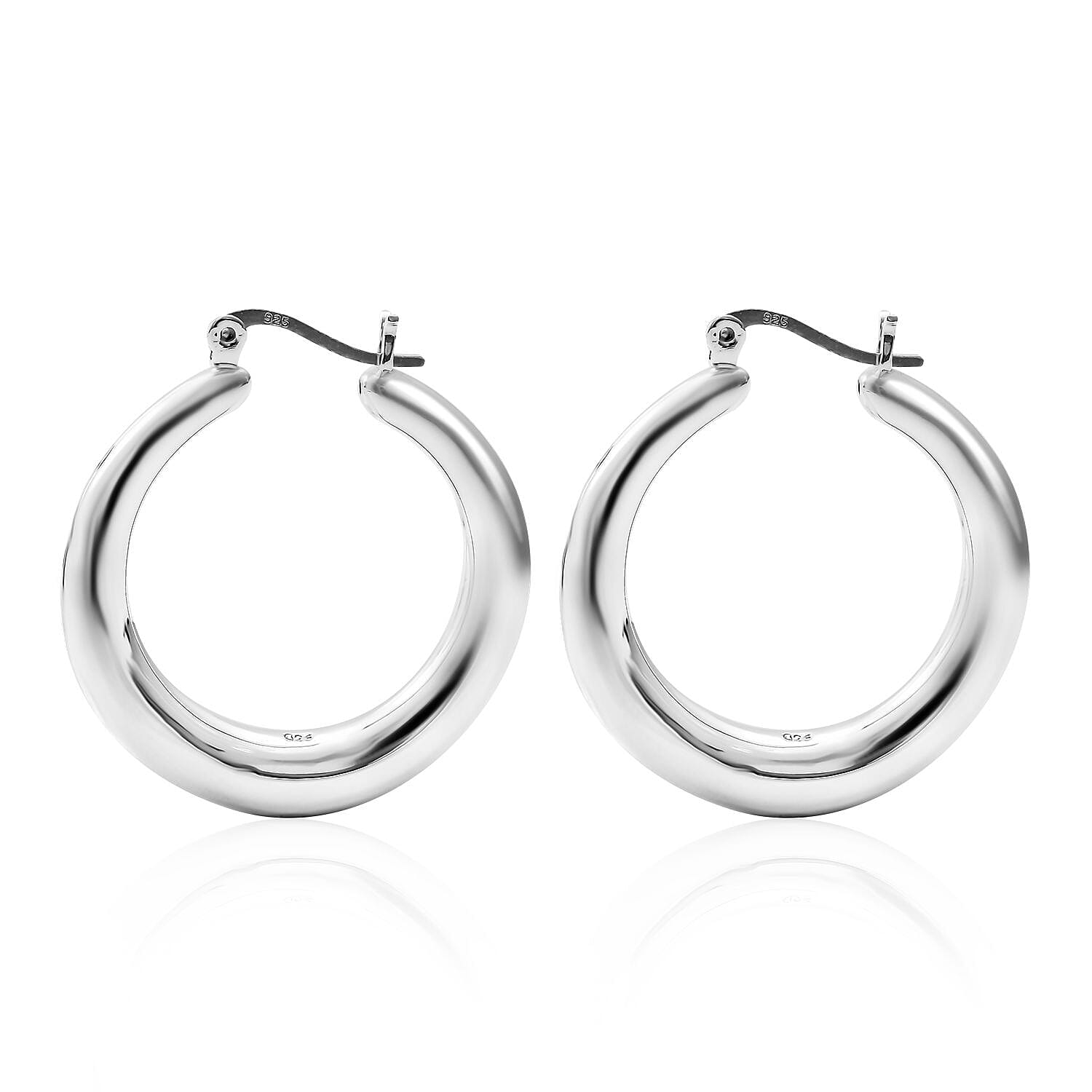 New Arrival Bangkok Closeout - Sterling Silver Hoop Earrings (With Clasp), Silver Wt. 6.41 Gms