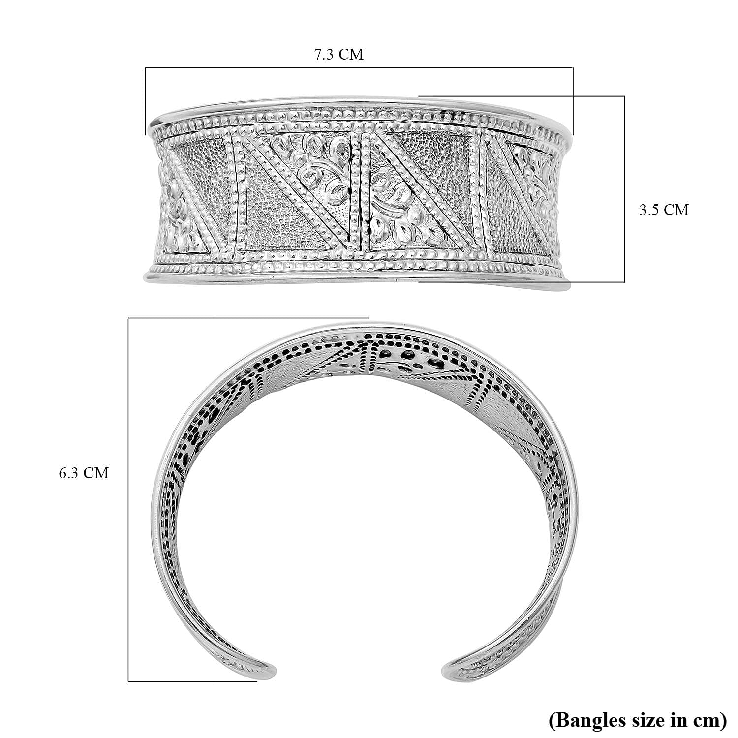 Close Out - Sterling Silver Bangle (Size 7), Silver Wt. 27.18 Gms