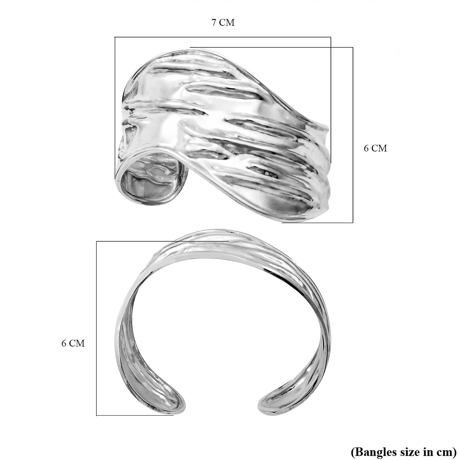 New Arrival Bangkok Closeout - Sterling Silver Bangle (Size 7), Silver Wt. 29.46 Gms