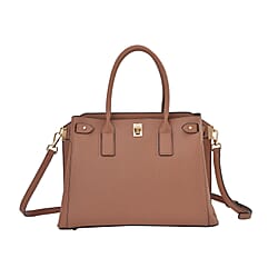 Genuine Leather Solid Crossbody Bag with Handle Drop and Sholuder Strap - Green