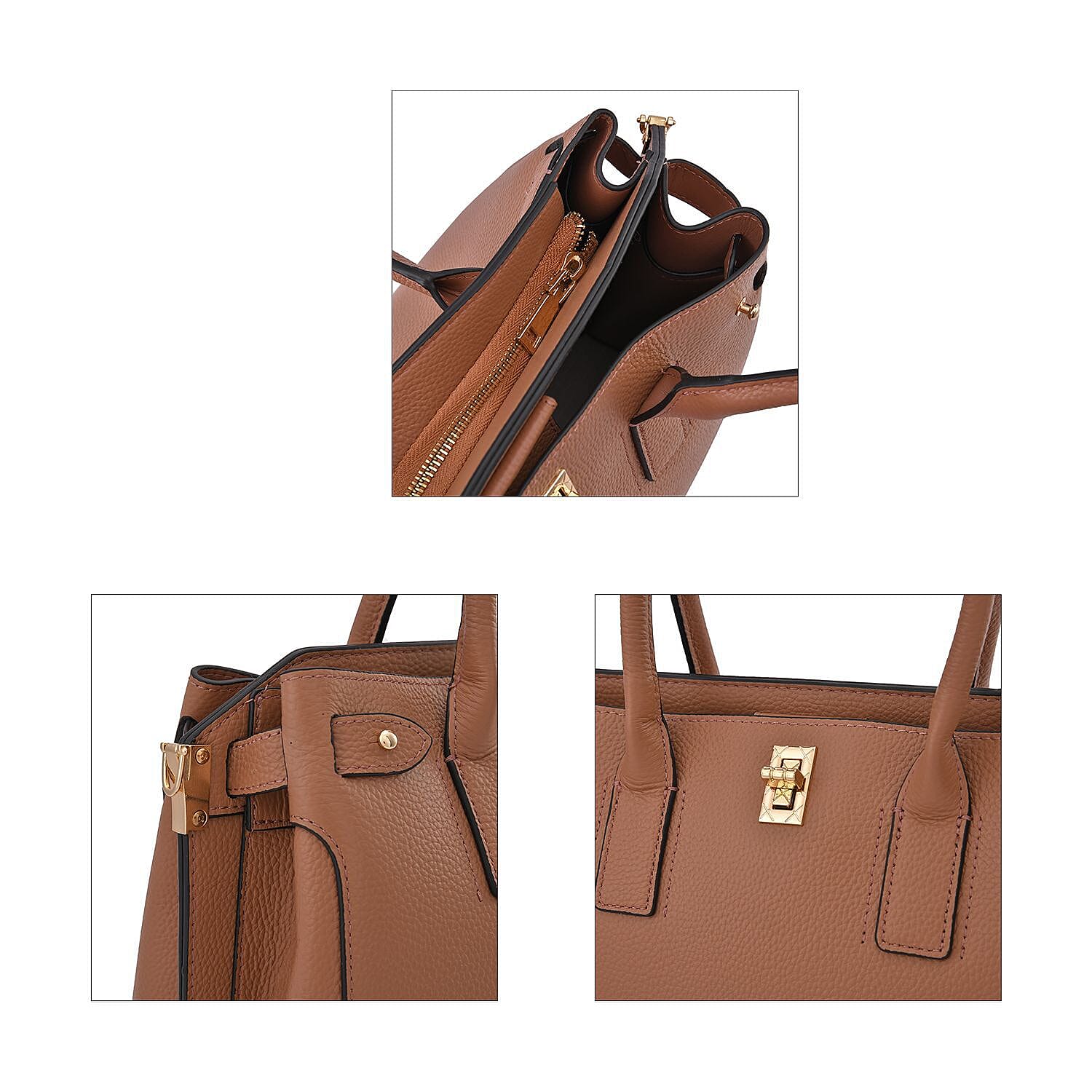 Genuine Leather Solid Crossbody Bag with Handle Drop - Pink