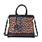 Sencillez Genuine Leather Leopard Convertible Bag with Detachable Long Strap (Size 37x33x11 cm) - Tan