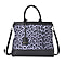 Sencillez Genuine Leather Leopard Convertible Bag with Detachable Long Strap - Beige