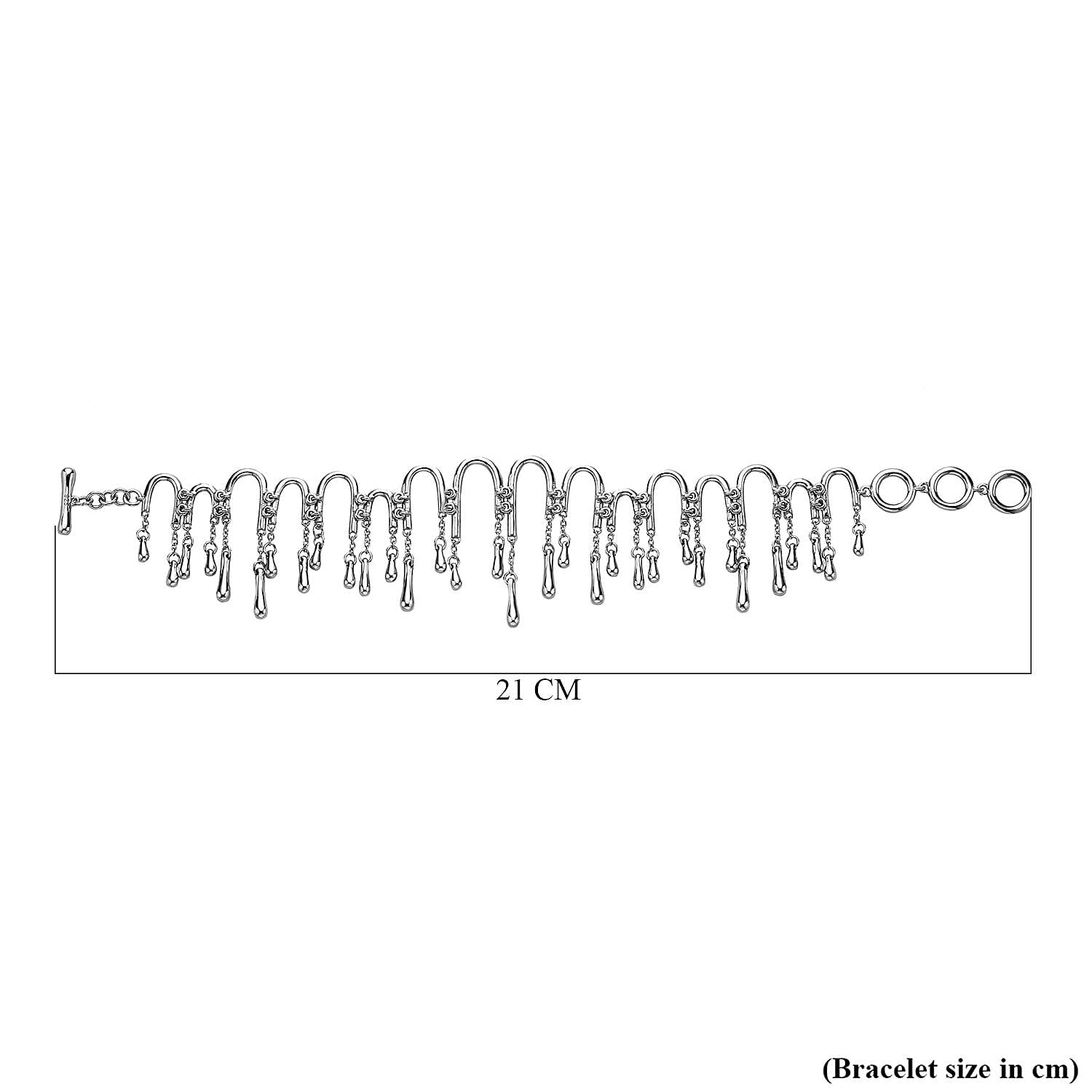 LucyQ Umbrella Collection - Rhodium Overlay Sterling Silver Bracelet (Size - 8 With Extenders).