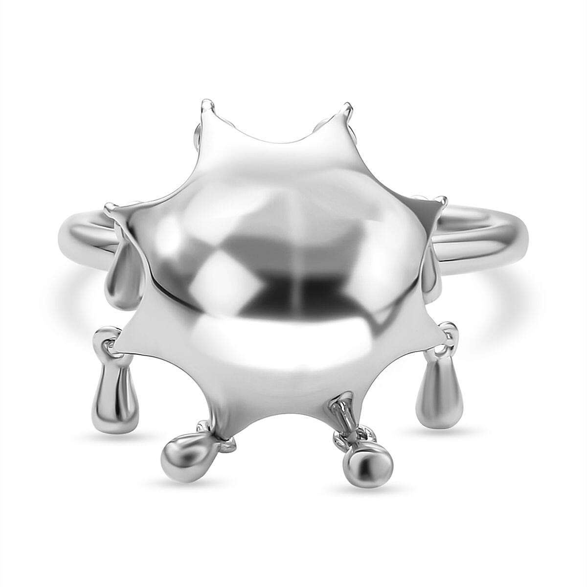 LucyQ Umbrella Collection - Rhodium Overlay Sterling Silver Ring