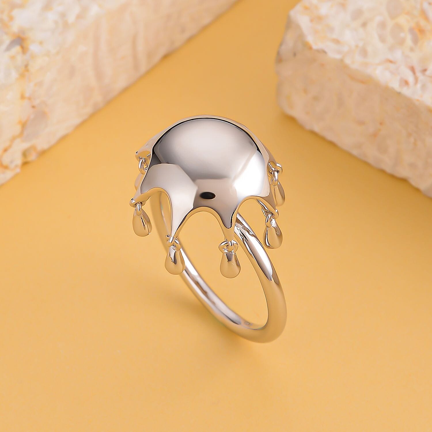 LucyQ Umbrella Collection - Rhodium Overlay Sterling Silver Ring