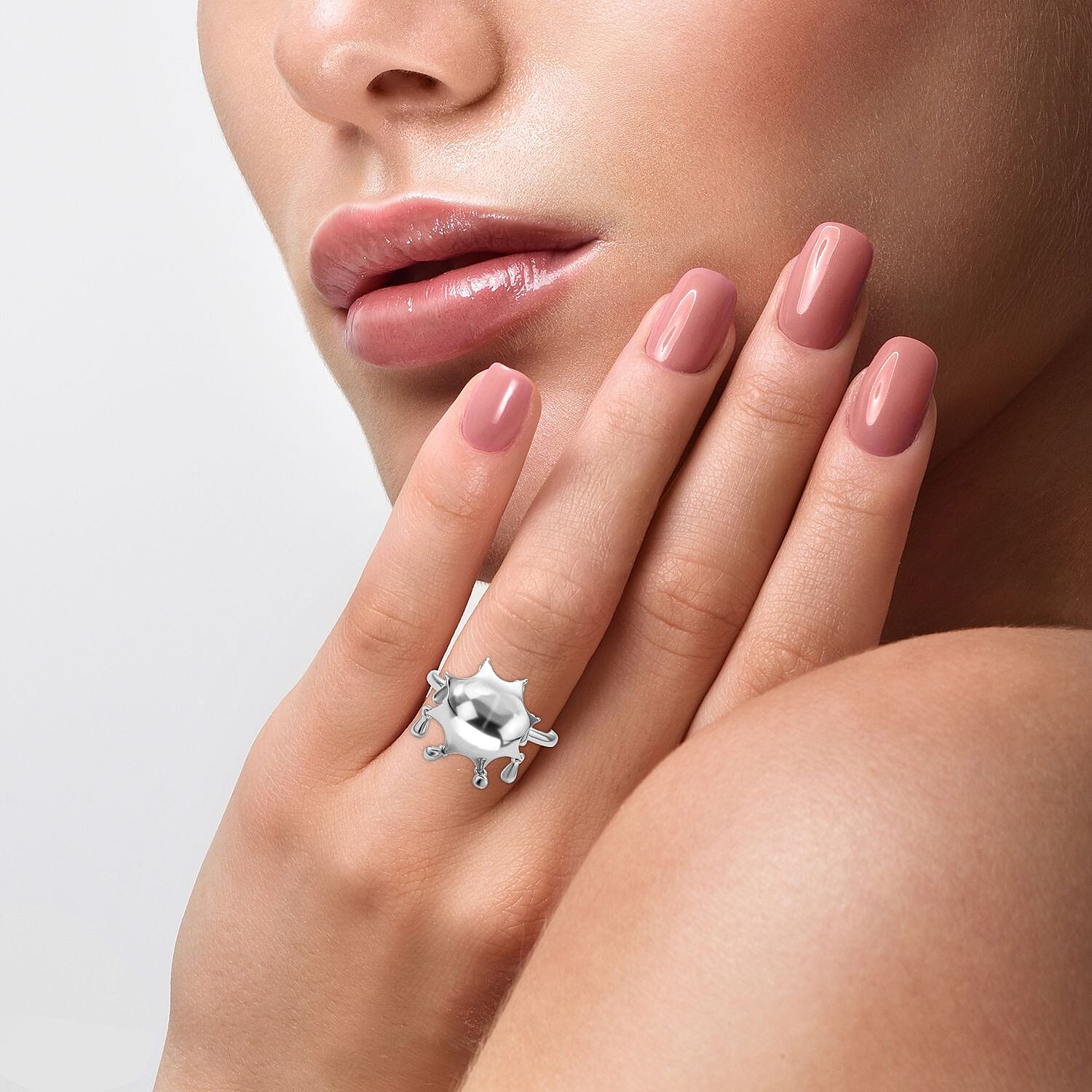 LucyQ Umbrella Collection - Rhodium Overlay Sterling Silver Ring