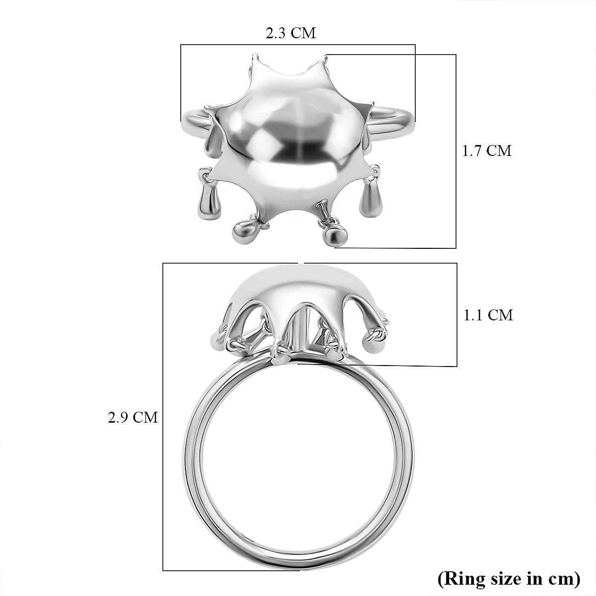LucyQ Umbrella Collection - Rhodium Overlay Sterling Silver Ring