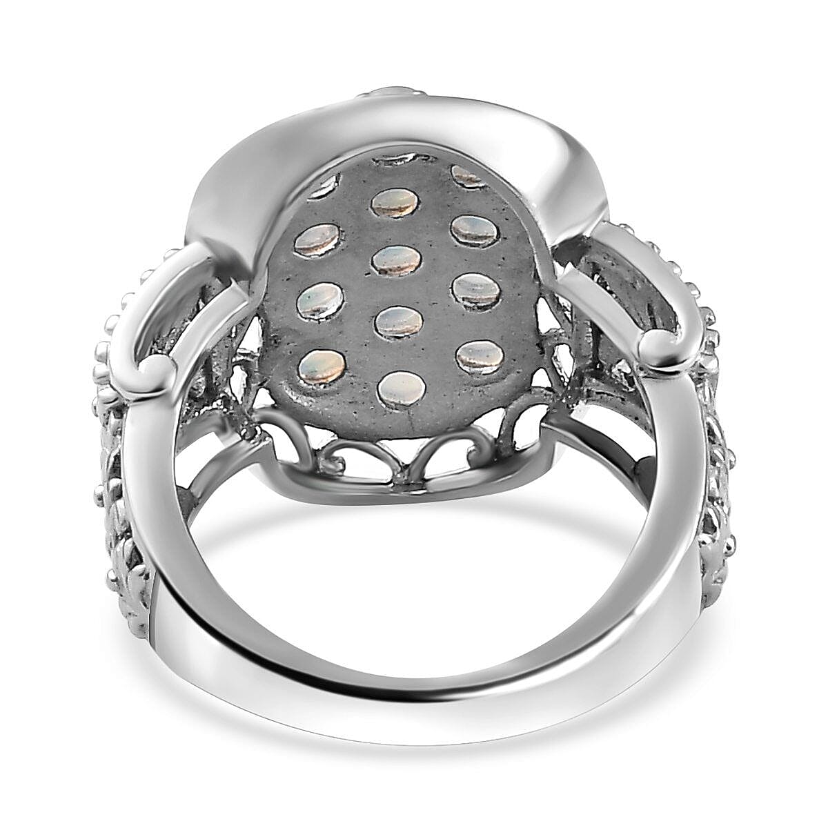 Ethiopian Welo Opal Ring in Stainless Steel 1.26 Ct