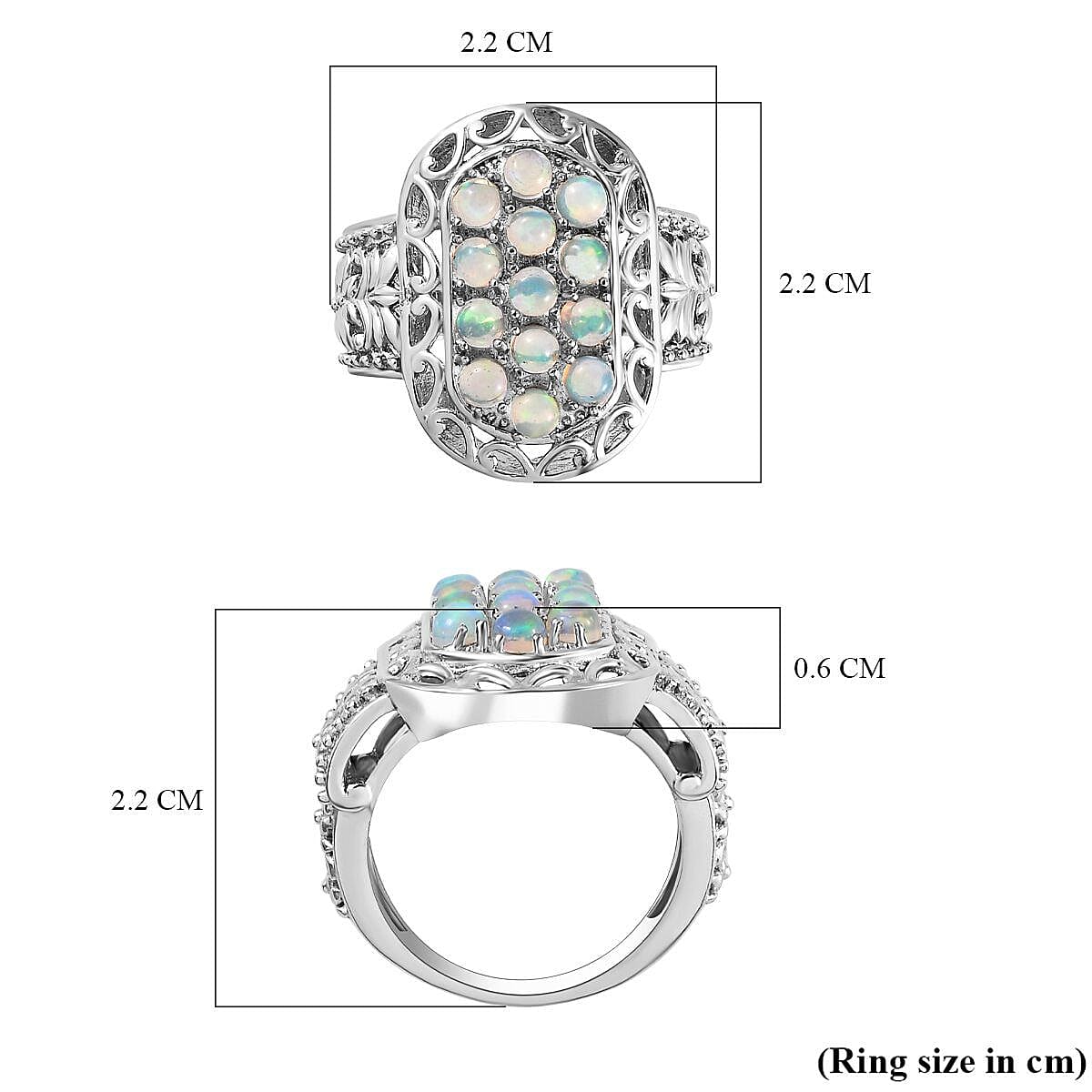 Ethiopian Welo Opal Ring in Stainless Steel 1.26 Ct