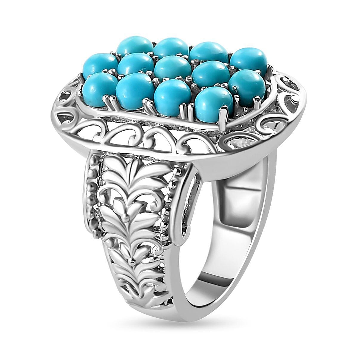 Arizona Sleeping Beauty Turquoise Ring in Stainless Steel 1.26 Ct