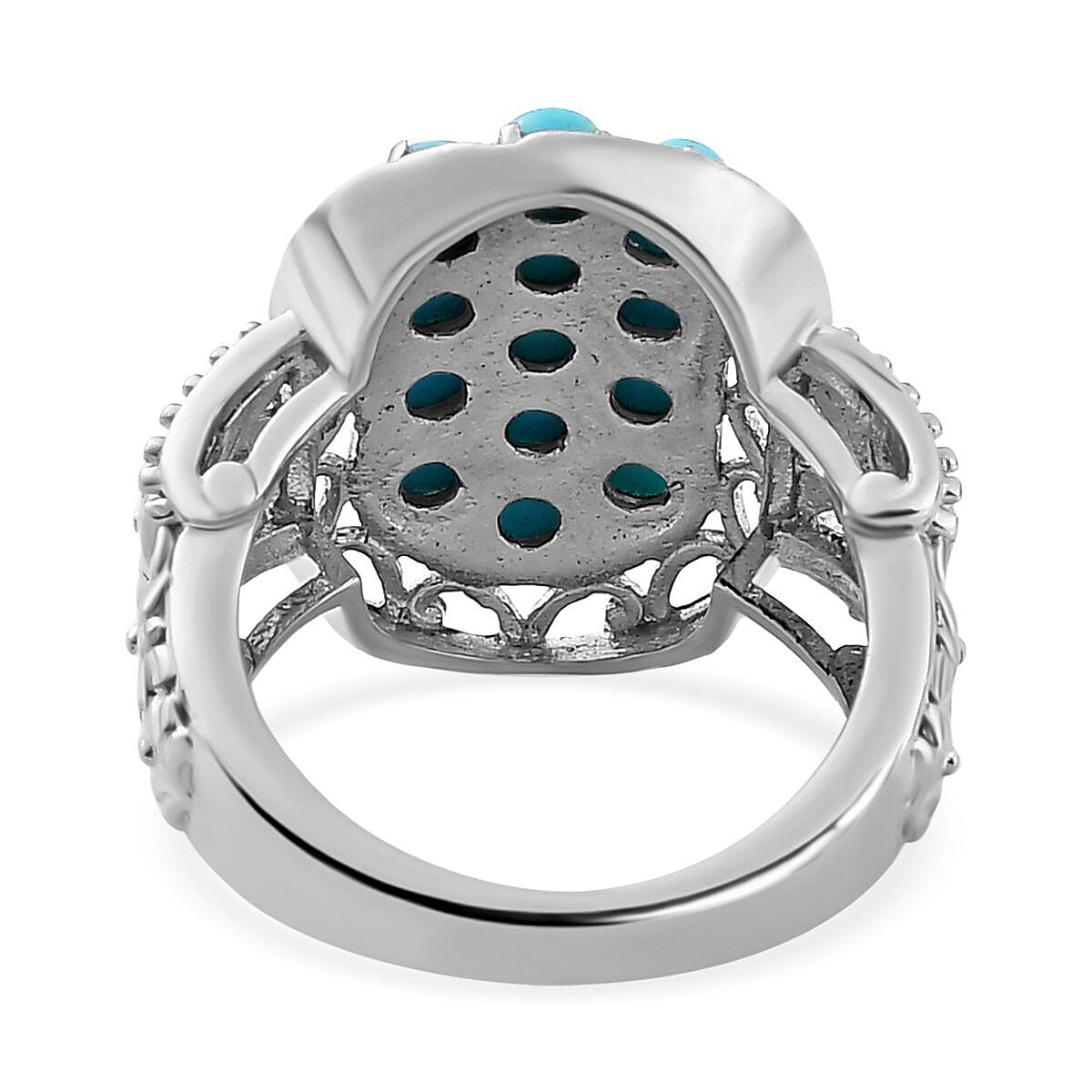 Arizona Sleeping Beauty Turquoise Ring in Stainless Steel 1.26 Ct