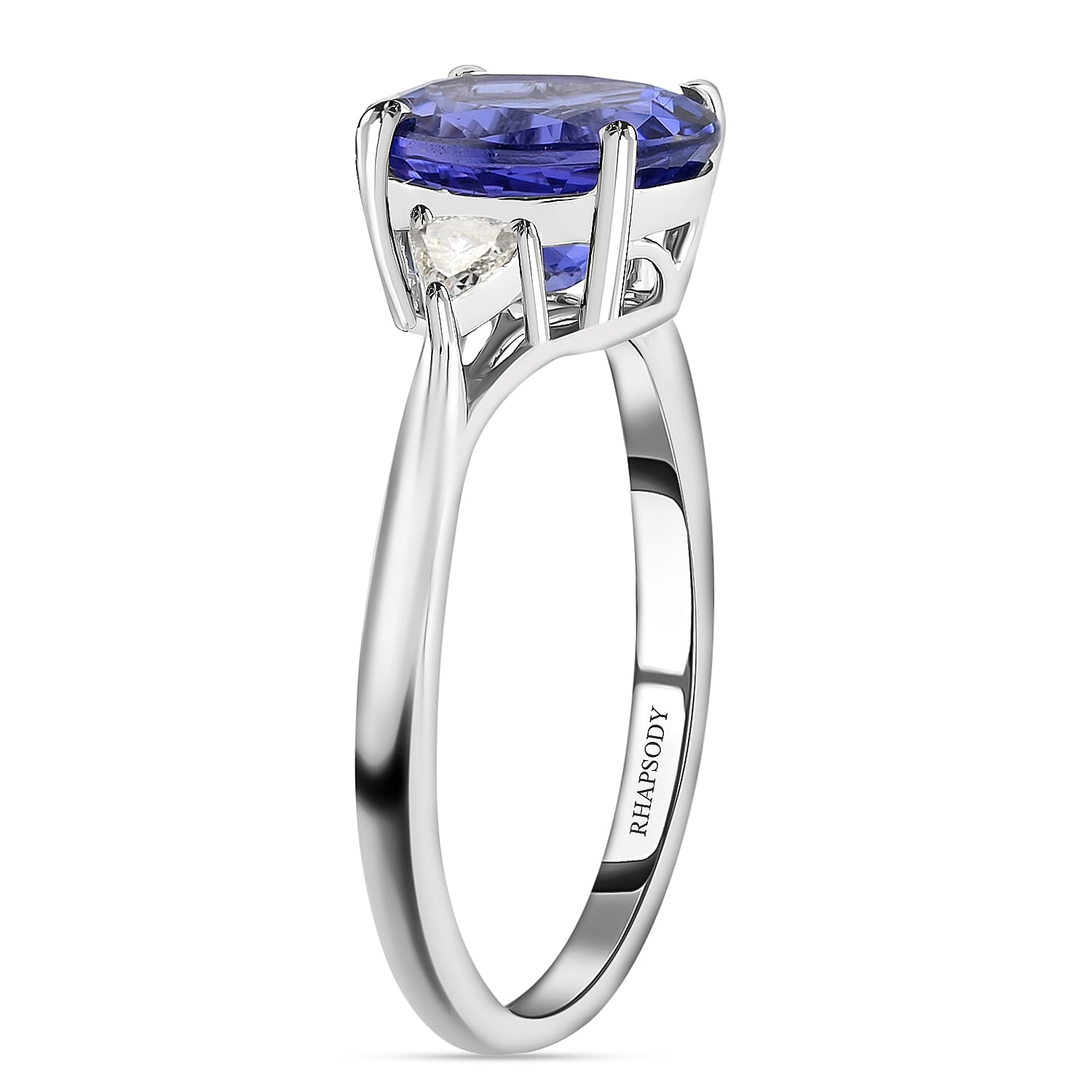 Signature Collection 950 Platinum AAAA Tanzanite and Diamond (SI-G-H) Ring 3.30 Ct.