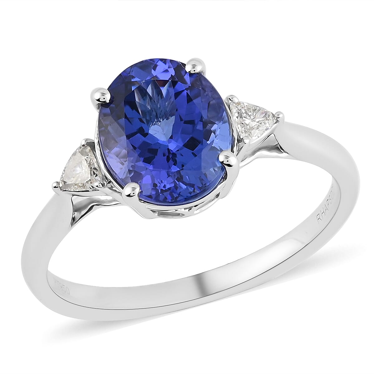 Signature Collection 950 Platinum AAAA Tanzanite and Diamond (SI-G-H) Ring 3.30 Ct.