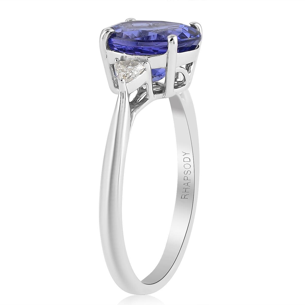 Signature Collection 950 Platinum AAAA Tanzanite and Diamond (SI-G-H) Ring 3.30 Ct.