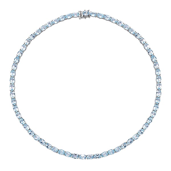 Blue topaz tennis necklace clearance