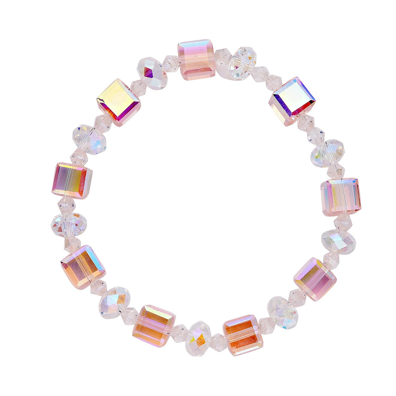 Pink Magic Color Glass Stone Bracelet 69.00 ct 69.000 Ct.