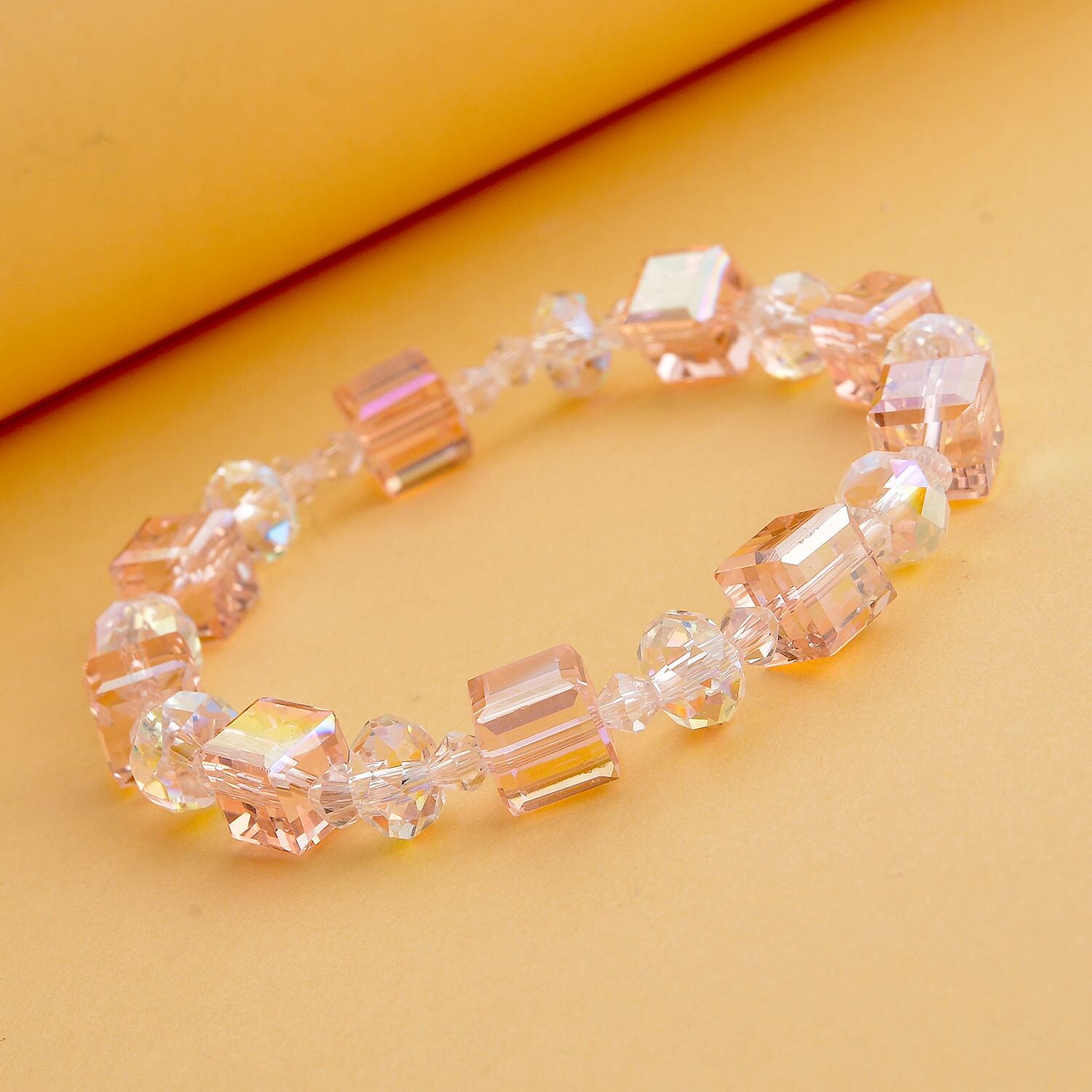 Pink Magic Color Glass Stone Bracelet 69.00 ct 69.000 Ct.