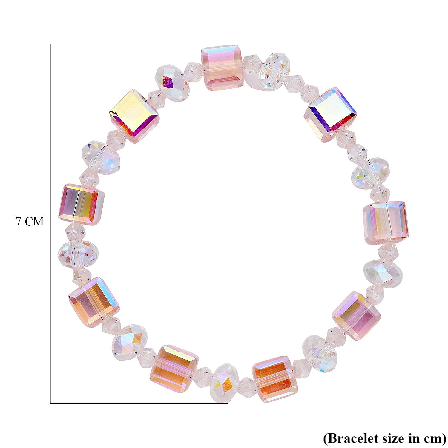 Pink Magic Color Glass Stone Bracelet 69.00 ct 69.000 Ct.