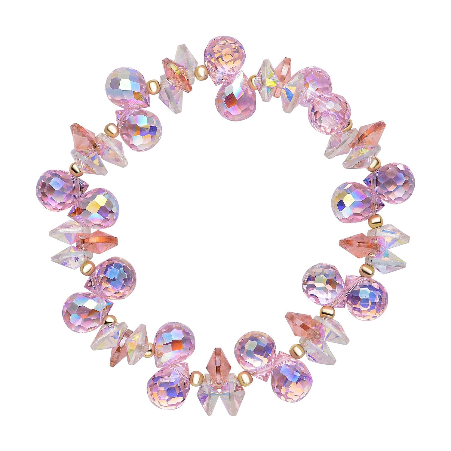 Pink Magic Color Glass Stone Bracelet 69.00 ct 69.000 Ct.