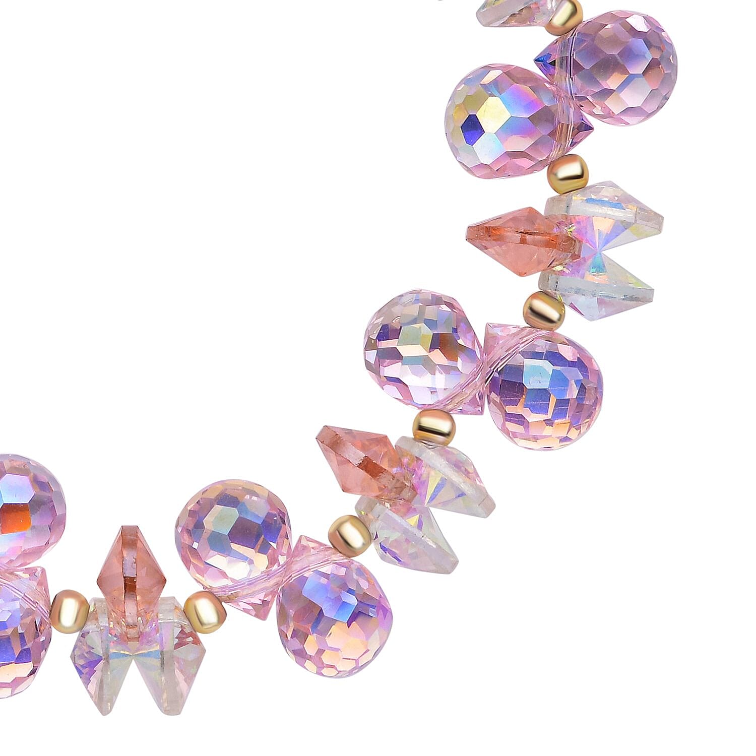 Pink Magic Color Glass Stone Bracelet 69.00 ct 69.000 Ct.