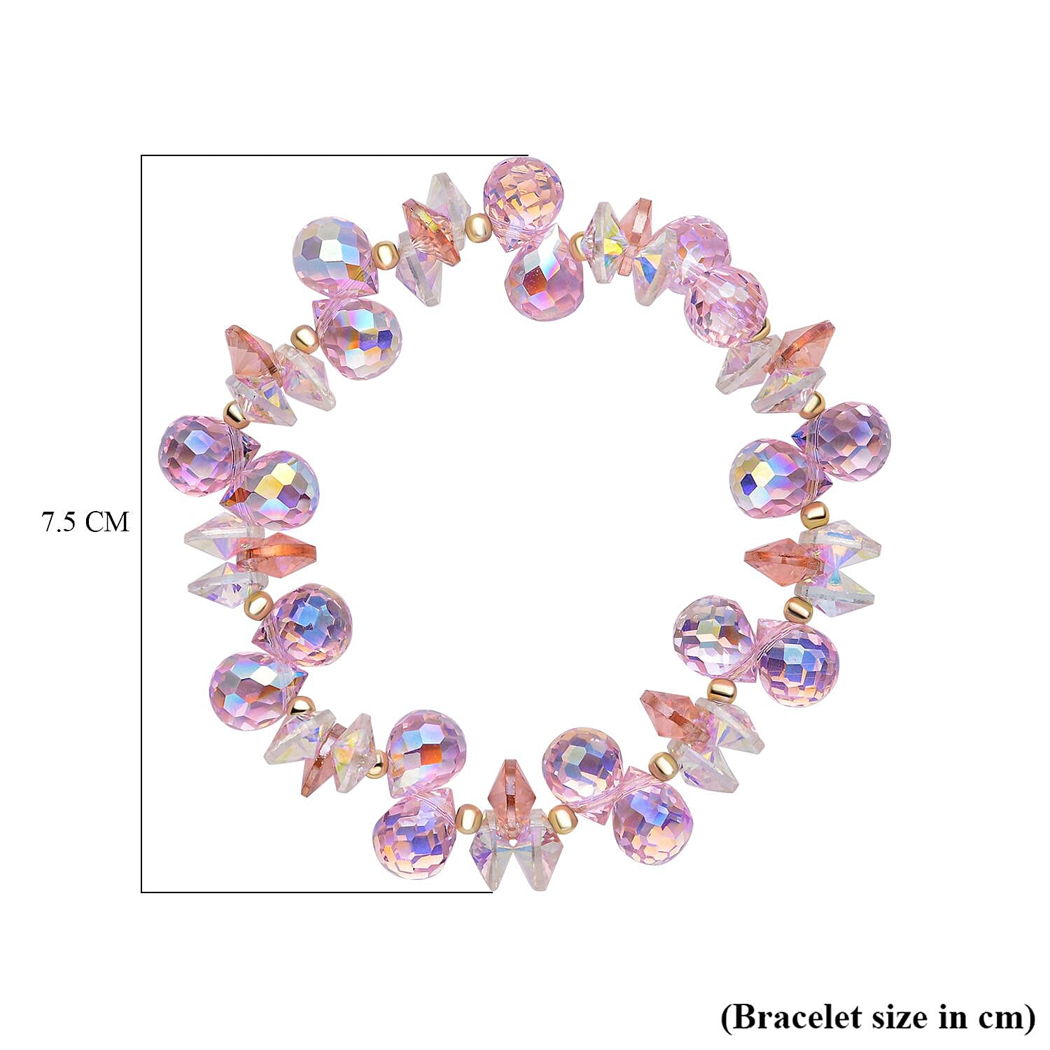 Pink Magic Color Glass Stone Bracelet 69.00 ct 69.000 Ct.