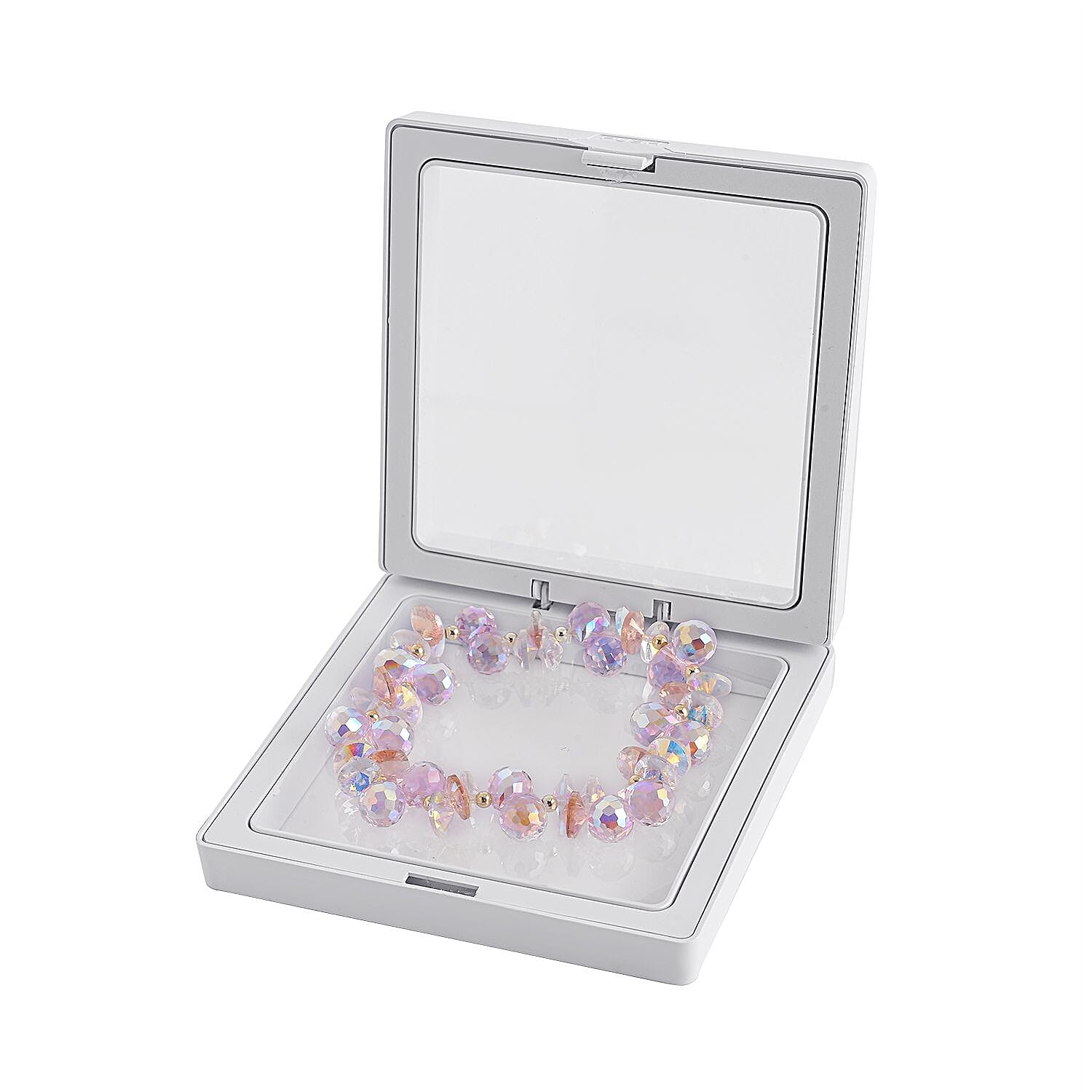 Pink Magic Color Glass Stone Bracelet 69.00 ct 69.000 Ct.