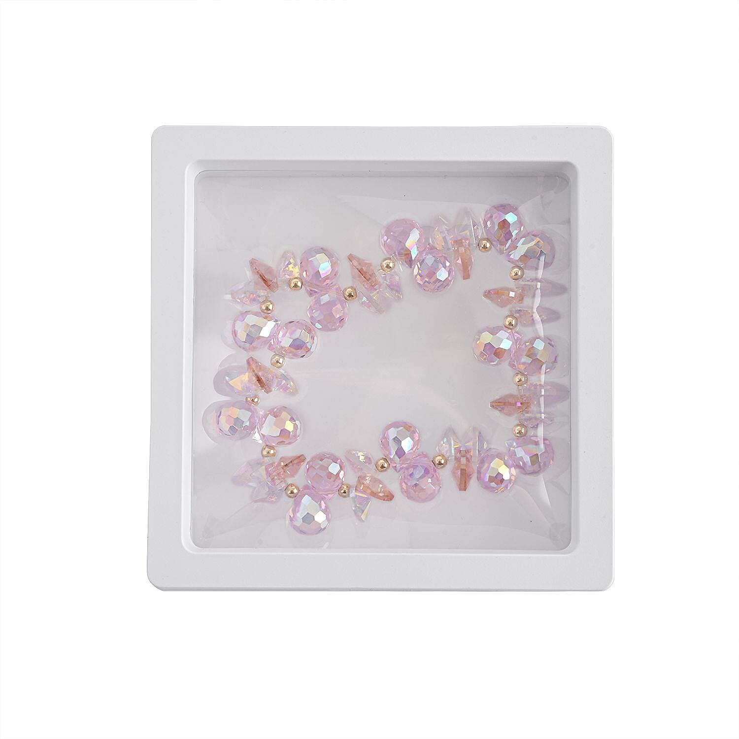 Pink Magic Color Glass Stone Bracelet 69.00 ct 69.000 Ct.