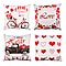 Set of 4 -  Love Theme Cushion Cover (Size 40 Cm) - White and Red