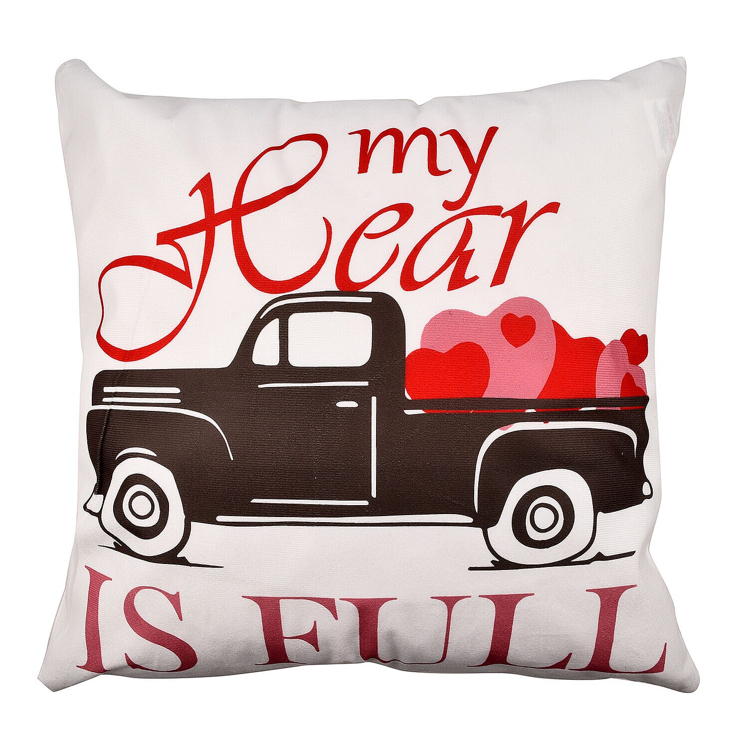 Set of 4 -  Love Theme Cushion Cover (Size 40 Cm) - White and Red