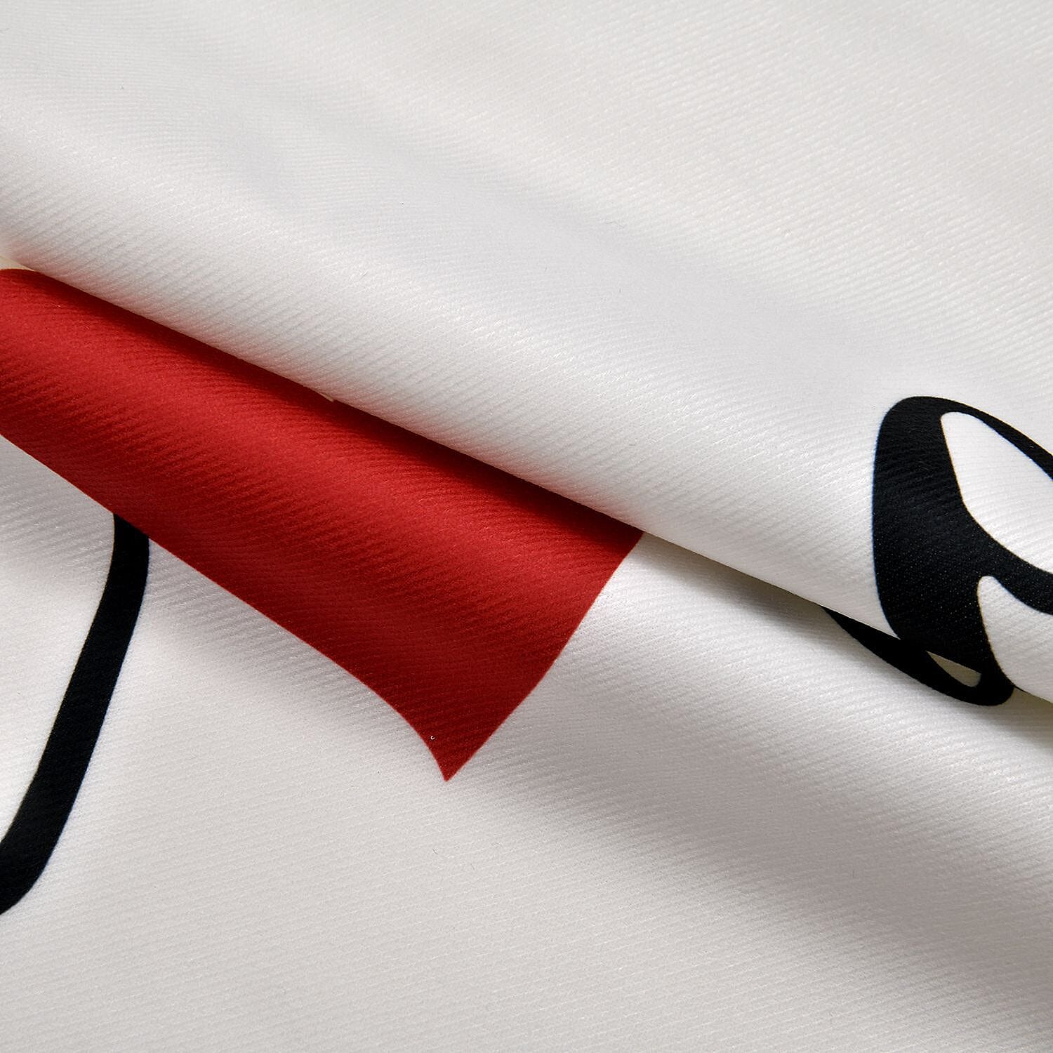 Set of 4 -  Love Theme Cushion Cover (Size 40 Cm) - White and Red