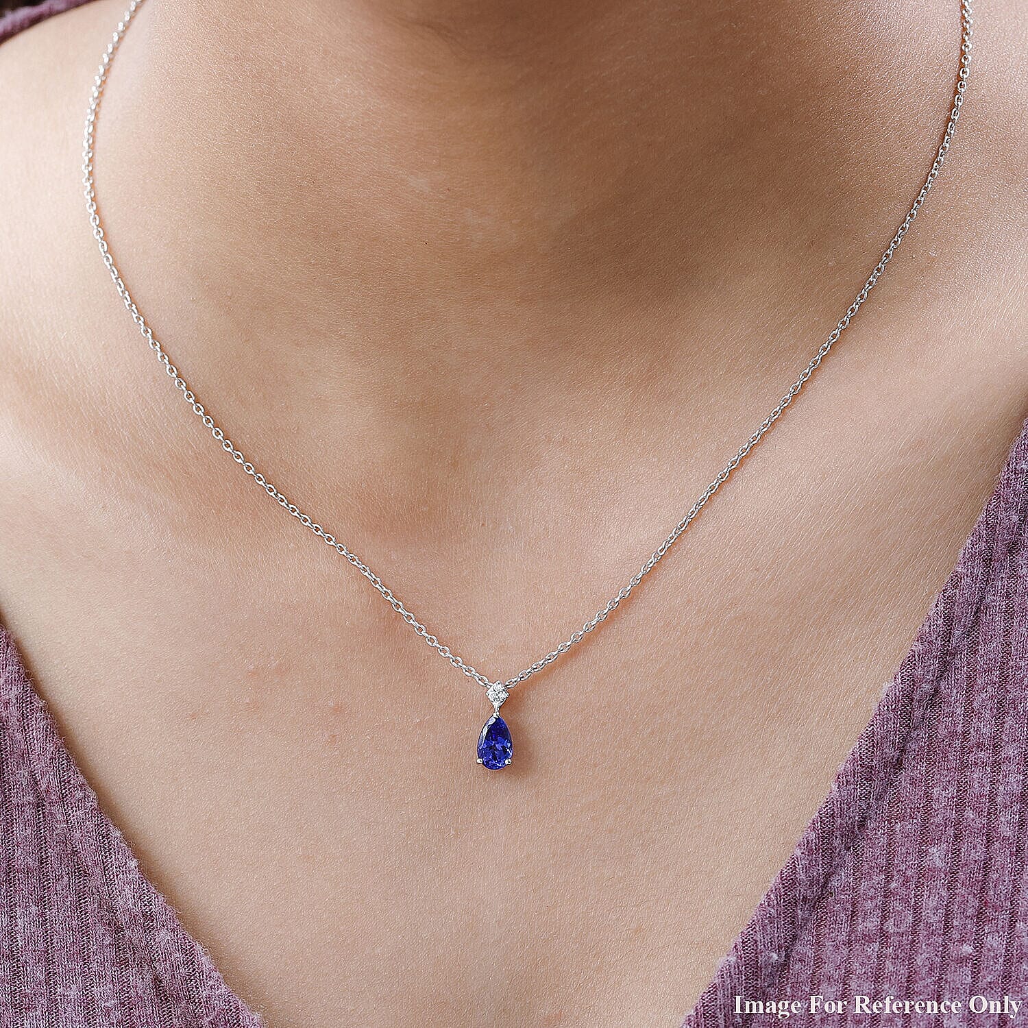 RHAPSODY 950 Platinum AAAA Tanzanite (VS-E-F) Diamond Pendant 1.065 Ct.