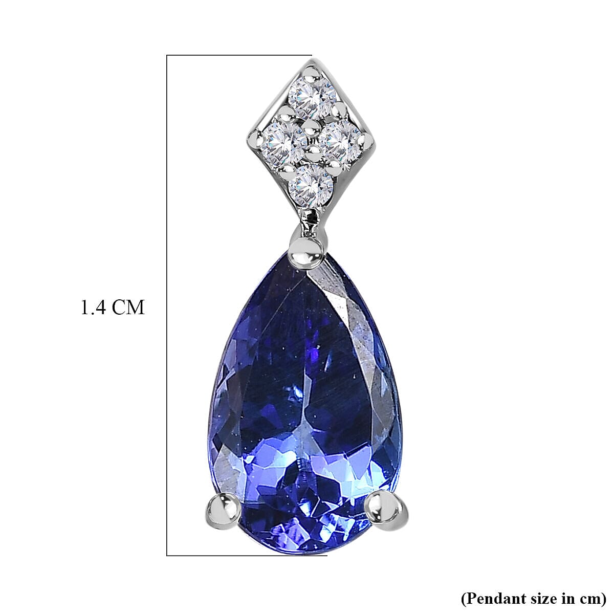 RHAPSODY 950 Platinum AAAA Tanzanite (VS-E-F) Diamond Pendant 1.065 Ct.