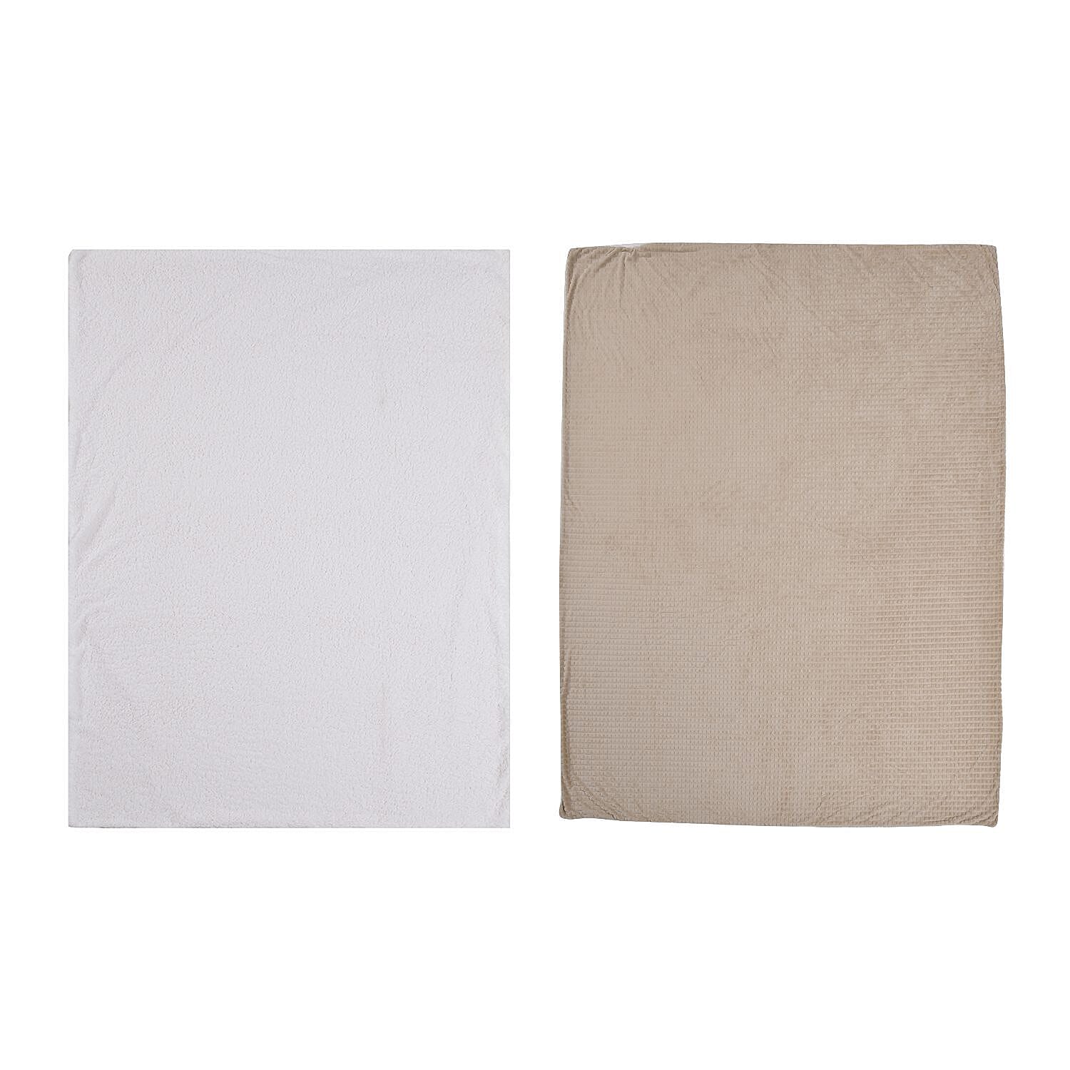 3 Piece Set - One Time Closeout - Extra warm Sherpa Duvet Cover with 2 Pillowcases Single - Light Peach