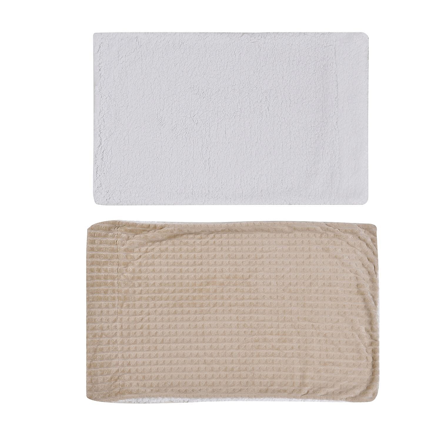 3 Piece Set - One Time Closeout - Extra warm Sherpa Duvet Cover with 2 Pillowcases Single - Light Peach