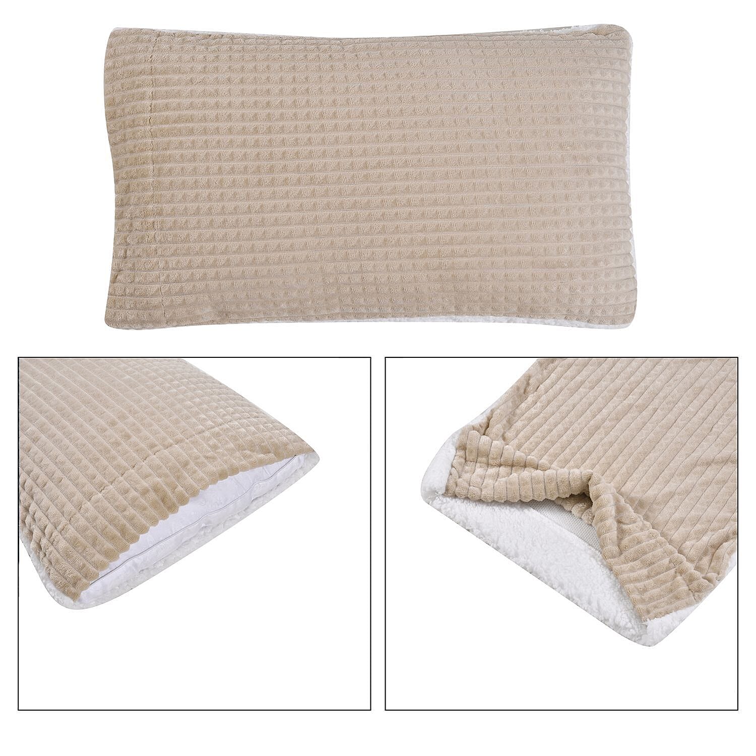 3 Piece Set - One Time Closeout - Extra warm Sherpa Duvet Cover with 2 Pillowcases Single - Light Peach