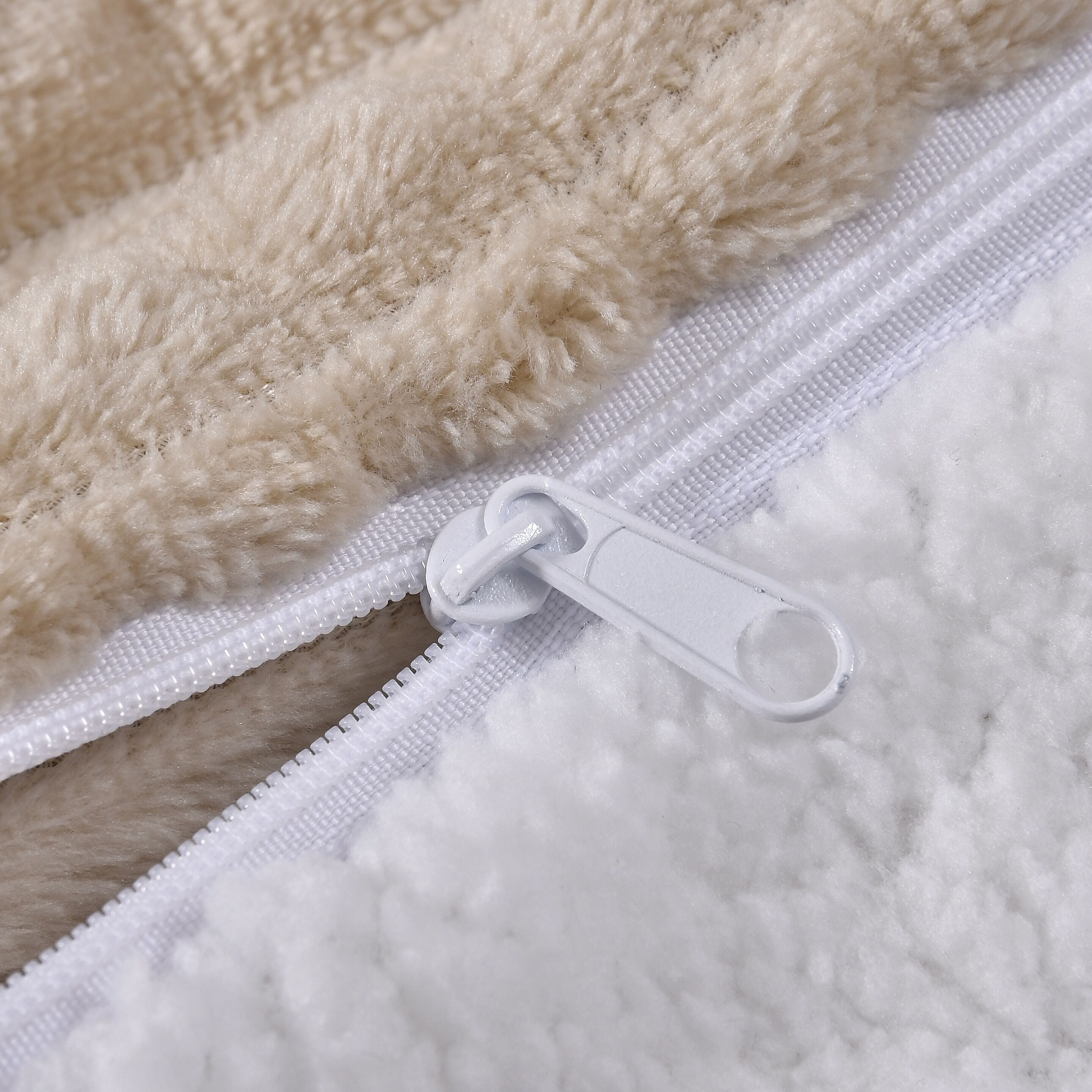 3 Piece Set - One Time Closeout - Extra warm Sherpa Duvet Cover with 2 Pillowcases Single - Light Peach