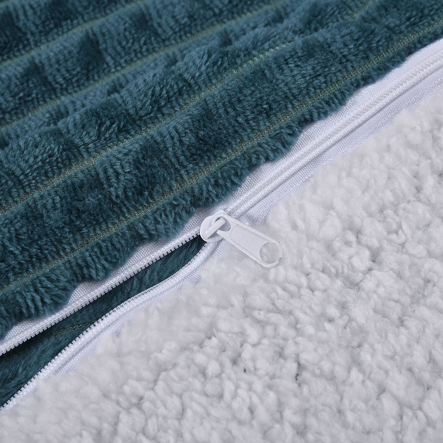 3 Piece Set - One Time Closeout - Extra warm Sherpa Duvet Cover with 2 Pillowcases Single - Light Peach