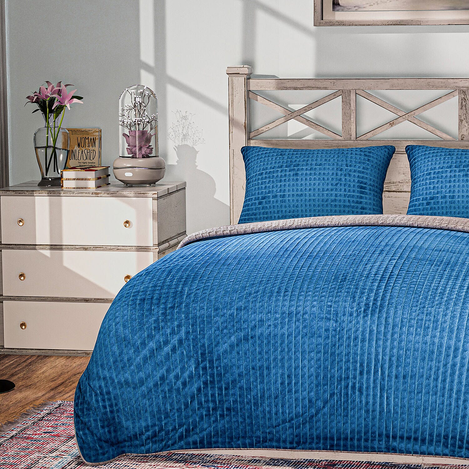 3 Piece Set - One Time Closeout - Extra warm Sherpa Duvet Cover with 2 Pillowcases Single - Light Peach