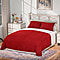 3 Piece Set - One Time Closeout - Extra warm Sherpa Duvet Cover with 2 Pillowcases Single - Red