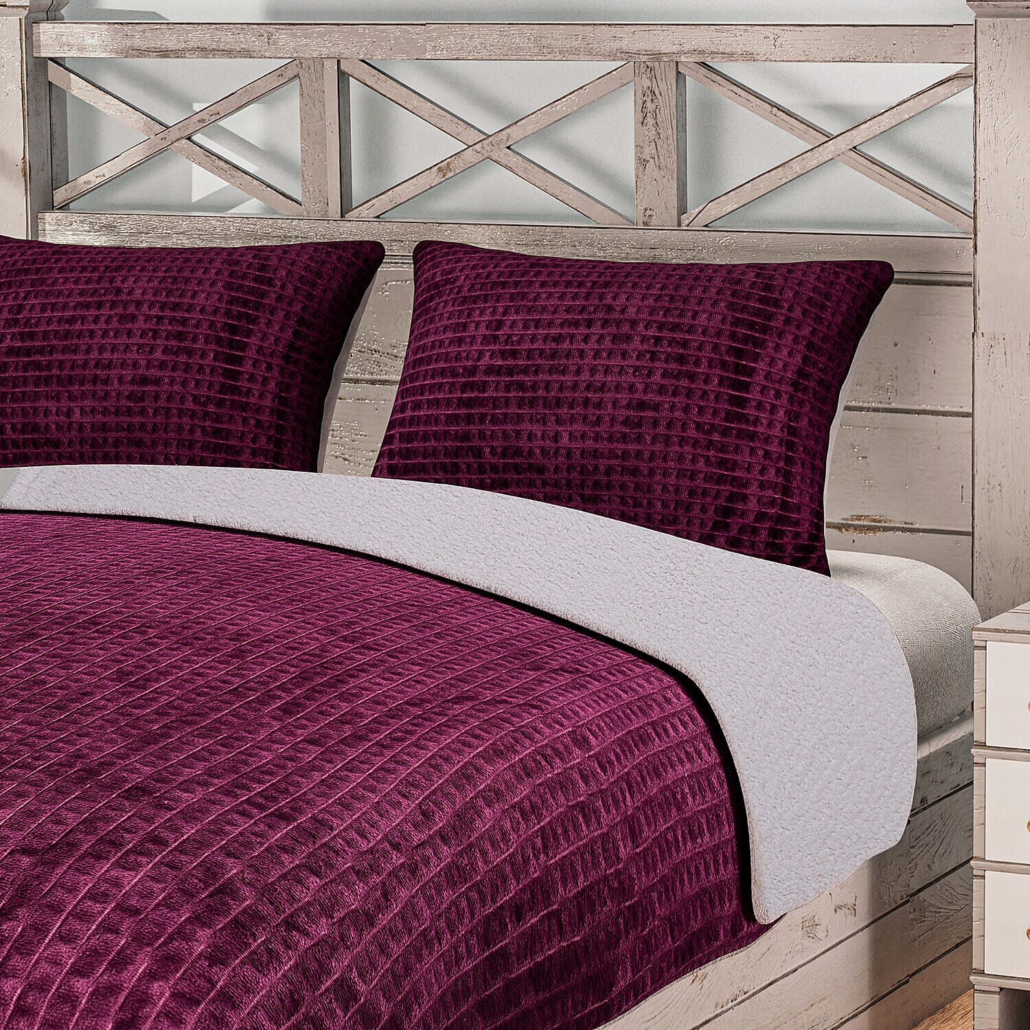 3 Piece Set - One Time Closeout - Extra warm Sherpa Duvet Cover with 2 Pillowcases Single - Light Peach