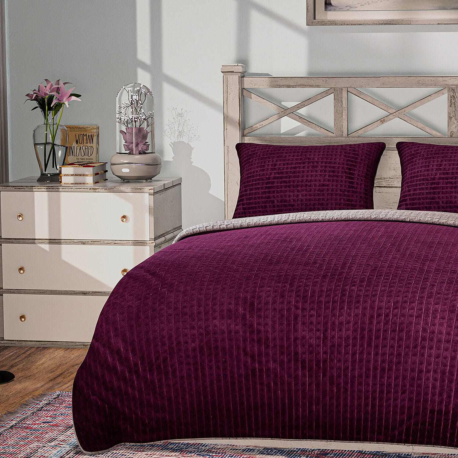 3 Piece Set - One Time Closeout - Extra warm Sherpa Duvet Cover with 2 Pillowcases Single - Light Peach