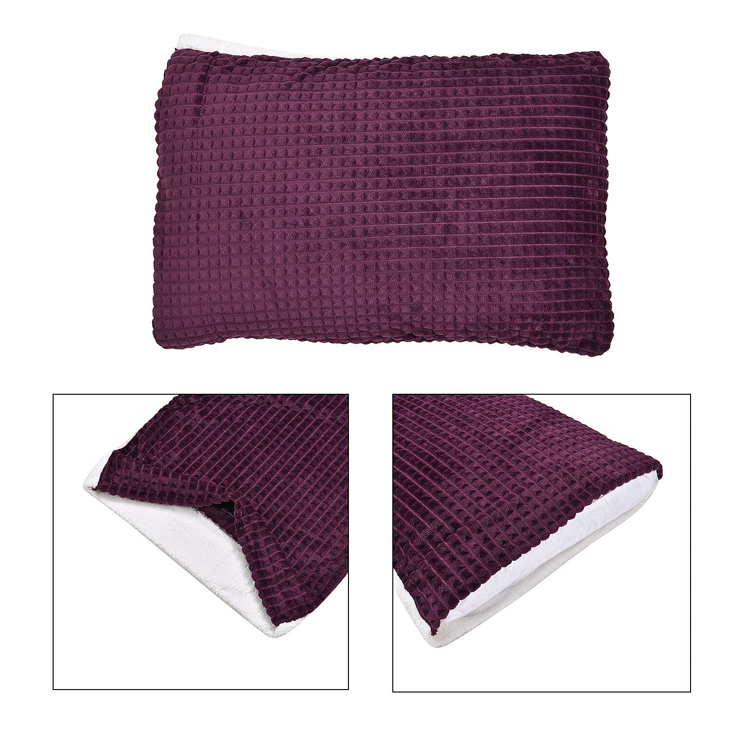 3 Piece Set - One Time Closeout - Extra warm Sherpa Duvet Cover with 2 Pillowcases Single - Light Peach