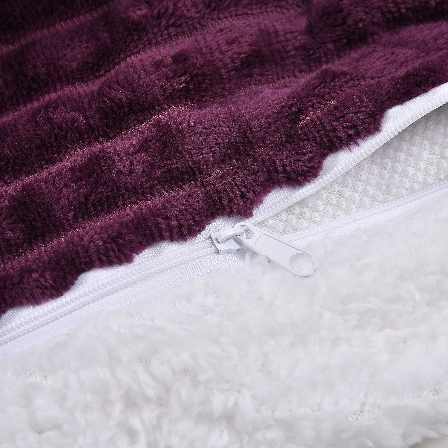 3 Piece Set - One Time Closeout - Extra warm Sherpa Duvet Cover with 2 Pillowcases Single - Light Peach