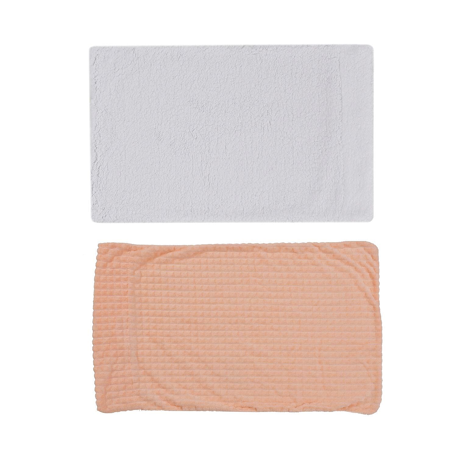 3 Piece Set - One Time Closeout - Extra warm Sherpa Duvet Cover with 2 Pillowcases Single - Light Peach