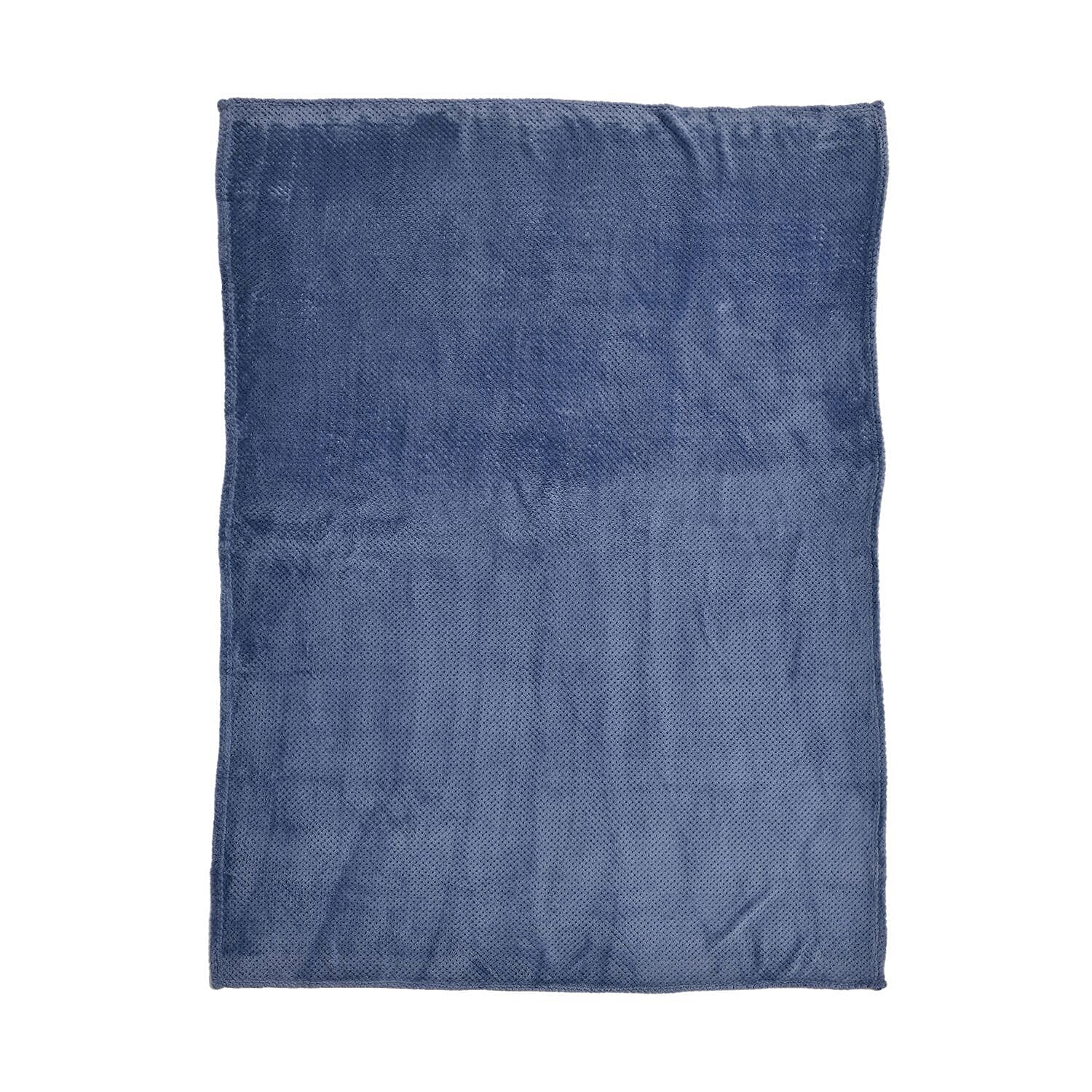 Homesmart Polyester Jacquard Blanket (Size 150x1 cm) - Blue & Blue