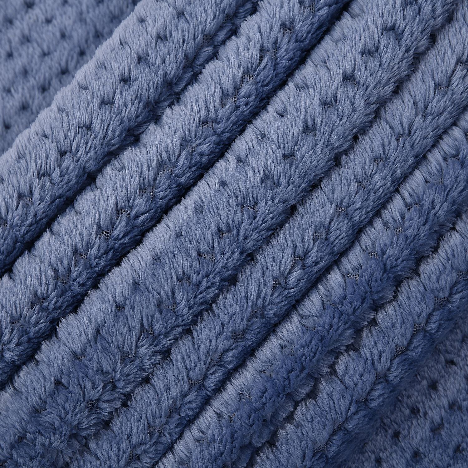 Homesmart Polyester Jacquard Blanket (Size 150x1 cm) - Blue & Blue