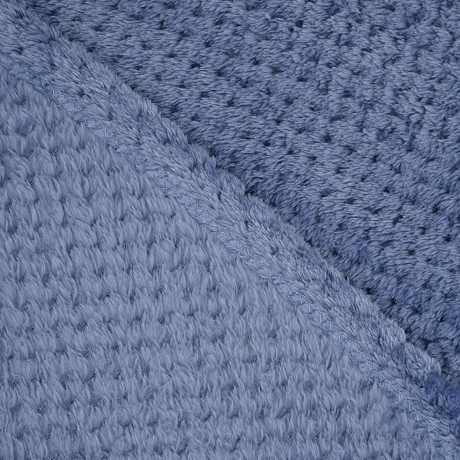 Homesmart Polyester Jacquard Blanket (Size 150x1 cm) - Blue & Blue