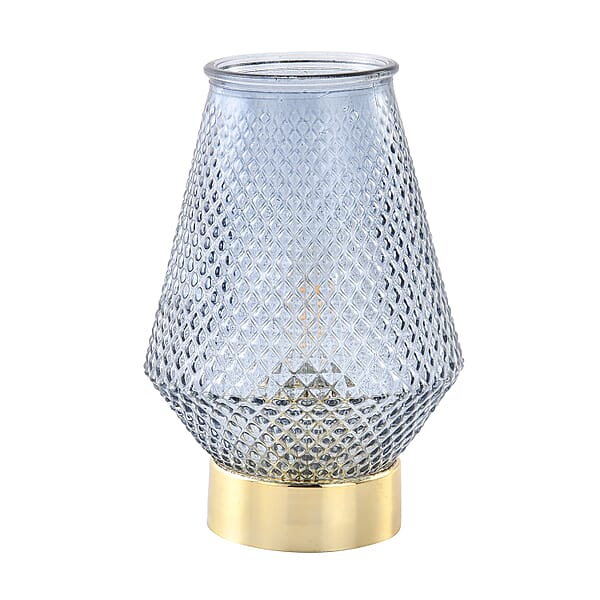 Homesmart Glass Vase Shaped Table Lamp with Golden Base and Flaming